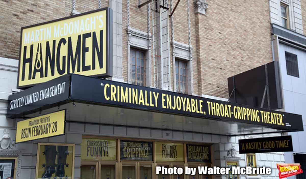 Martin McDonagh's Olivier Award-winning “Hangmen” at the Golden Theatre  at 