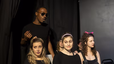 Jermaine Robinson Jr. (back), Becca Hurd, Anne Martin, and Shaina Schrooten Photo