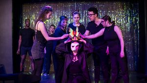 Jermaine Robinson Jr., Shaina Schrooten, Becca Hurd, Cat McGee, Kelsey Erhart (front), Anne Martin, Mateo Hernandez, and Alison Smith @ BroadwayWorld Jermaine Robinson Jr., Shaina Schrooten, Becca Hurd, Cat McGee, Kelsey Erhart (front) Photo