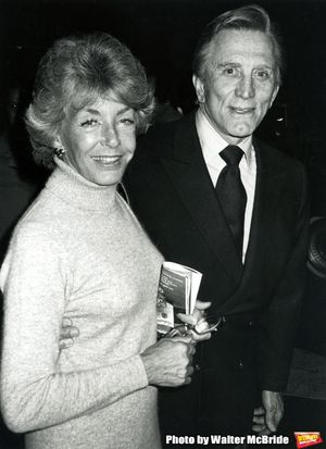 Kirk Douglas and his wife Ann Burdens having dinner at Elaines after attending a Broa Photo