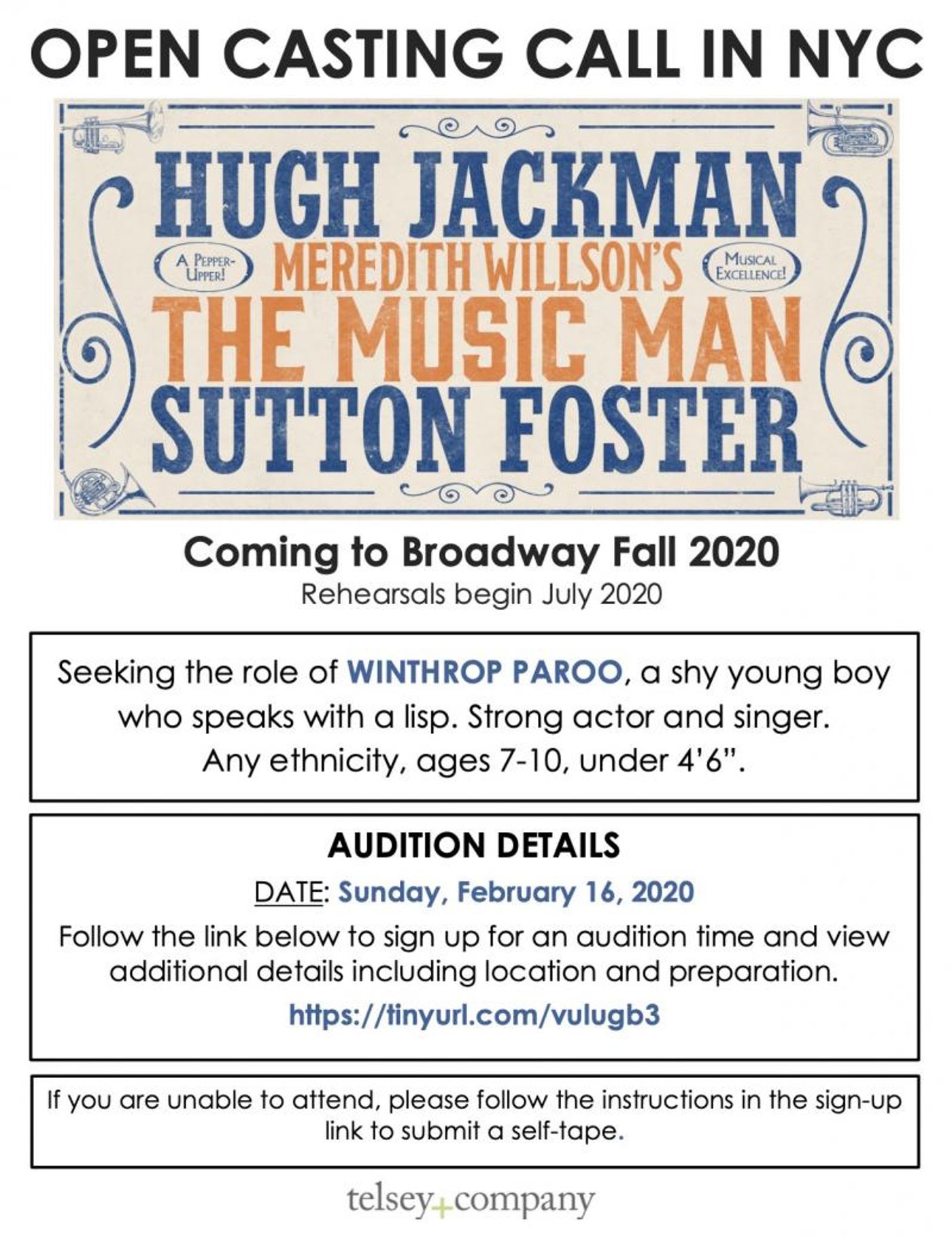 Broadway-Bound THE MUSIC MAN Will Hold Open Call for Winthrop Paroo Broadway-Bound THE MUSIC MAN Will Hold Open Call for Winthrop Paroo Image