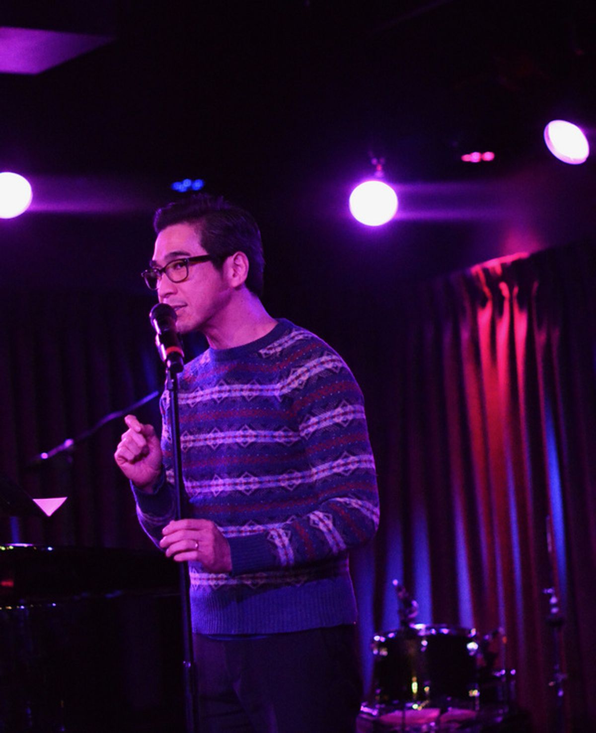 Joseph Legaspi at Thomas March''s Poetry/Cabaret: Smitten! Feb 8 at The Green Room 42.  Photo by Christine Fischer. at 