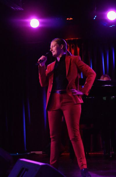 Liz Bouk at Thomas March''s Poetry/Cabaret: Smitten! Feb 8 at The Green Room 42.  Pho Photo