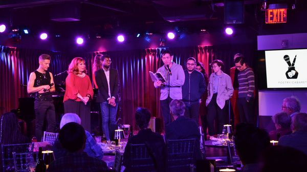 Jee Leong Koh, with the cast of Thomas March''s Poetry/Cabaret: Smitten! Feb 8 at The Photo