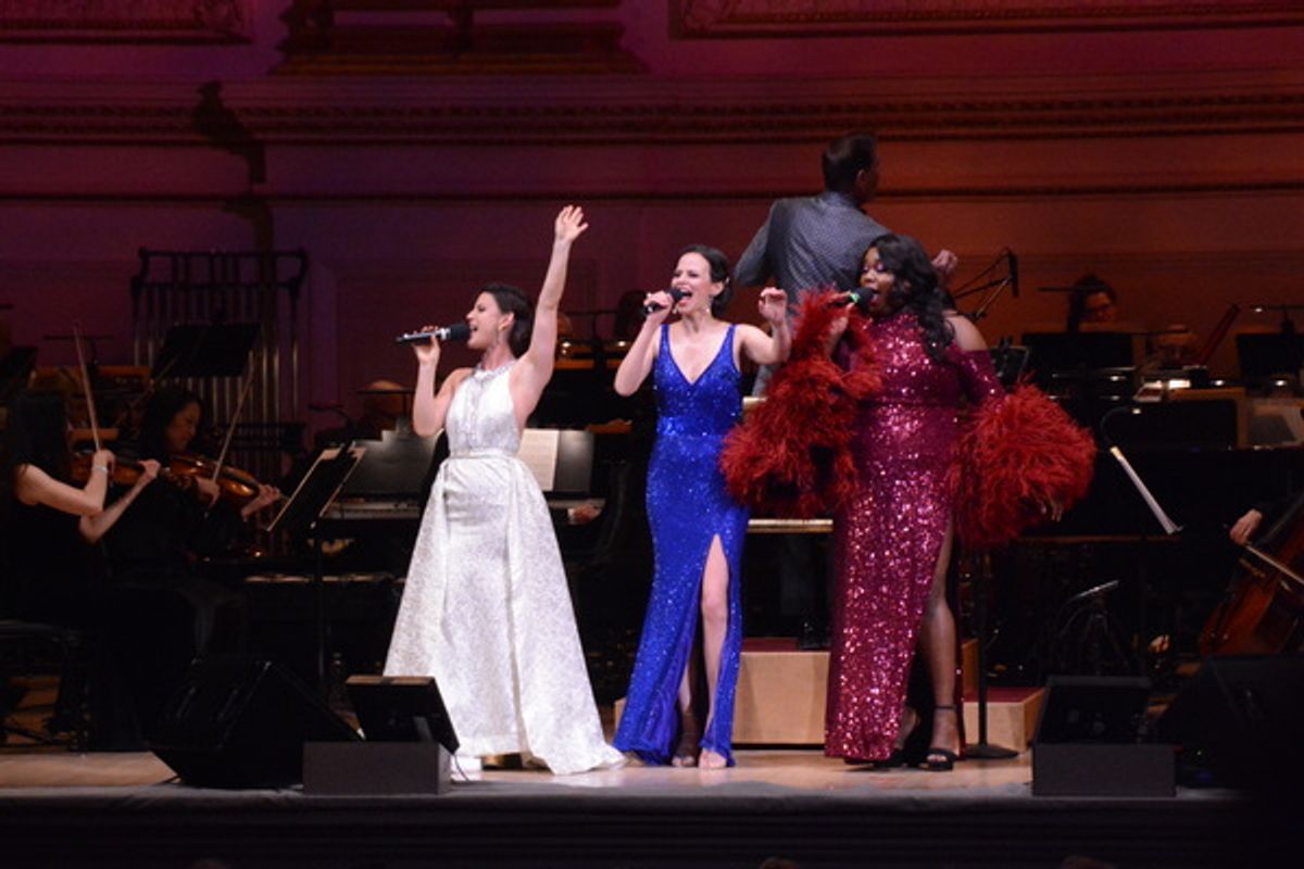 Carrie Manlakos, Mandy Gonzalez and Alex Newell at 
