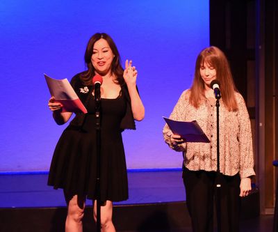 Jennifer Tilly (l.), Laraine Newman. Celebrity Autobiography, Groundlings Theatre, We Photo