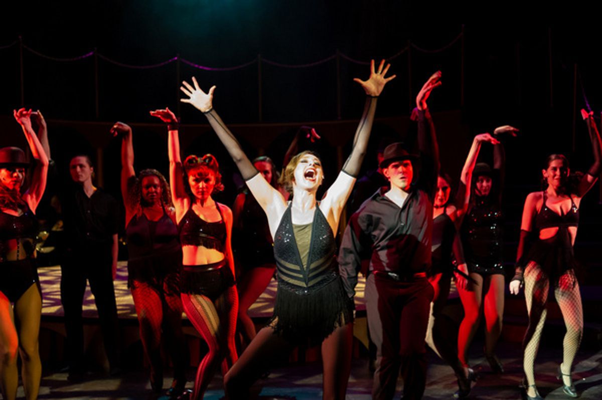 Kate Johnson (Velma Kelly) and the cast of Chicago at the Milburn Stone Theatre, running February 14-23.    Photo credit: Thomas Amorin/Amorin Photography at 