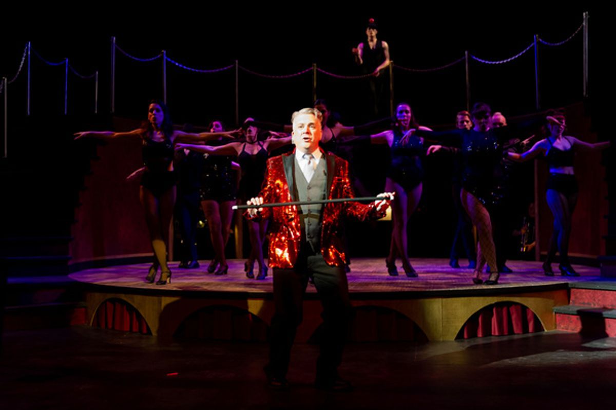 Dane Hutchinson (Billy Flynn) and the cast of Chicago at the Milburn Stone Theatre, running February 14-23.    Photo credit: Thomas Amorin/Amorin Photography at 