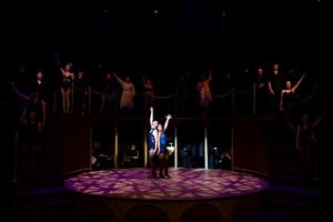 Kate Johnson (Velma Kelly), Tara Vinson (Roxie Hart) and the cast of Chicago at the Milburn Stone Theatre, running February 14-23. Photo credit: Thomas Amorin/Amorin Photography @ BroadwayWorld Kate Johnson (Velma Kelly), Tara Vinson (Roxie Hart) and the cast of Chicago at the M Photo
