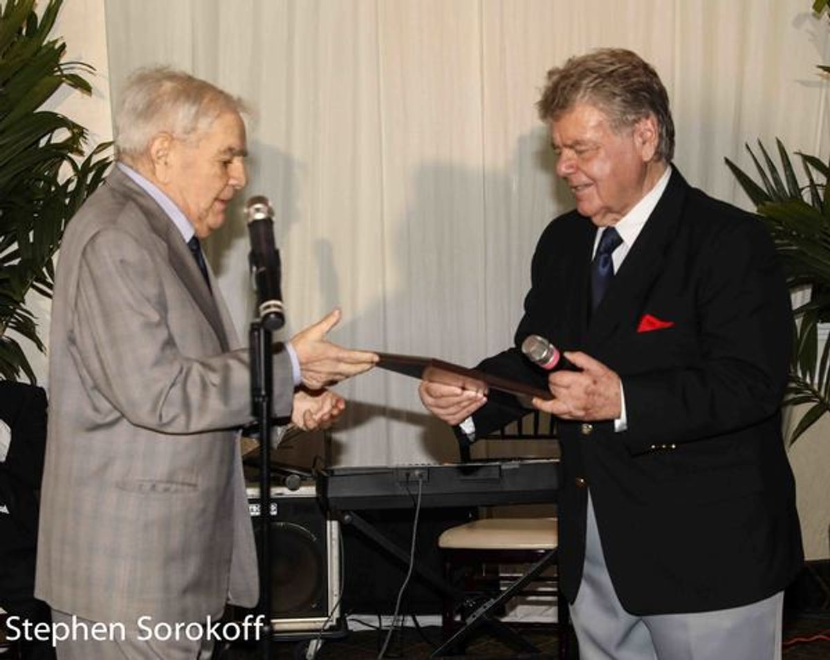 Freddie Roman, Errol Dante, Pres. Footlighters Club at 