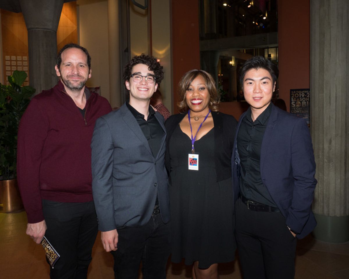 Jonathan David Mesisca, Kevin Matsumoto, and Haechan Timothy Lee with Casting Director Amber Snead at 