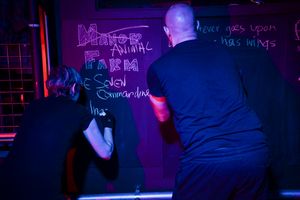 Erin Cronican and Brandon Walker in The Seeing Place Theater''s ANIMAL FARM.   Photo  Photo