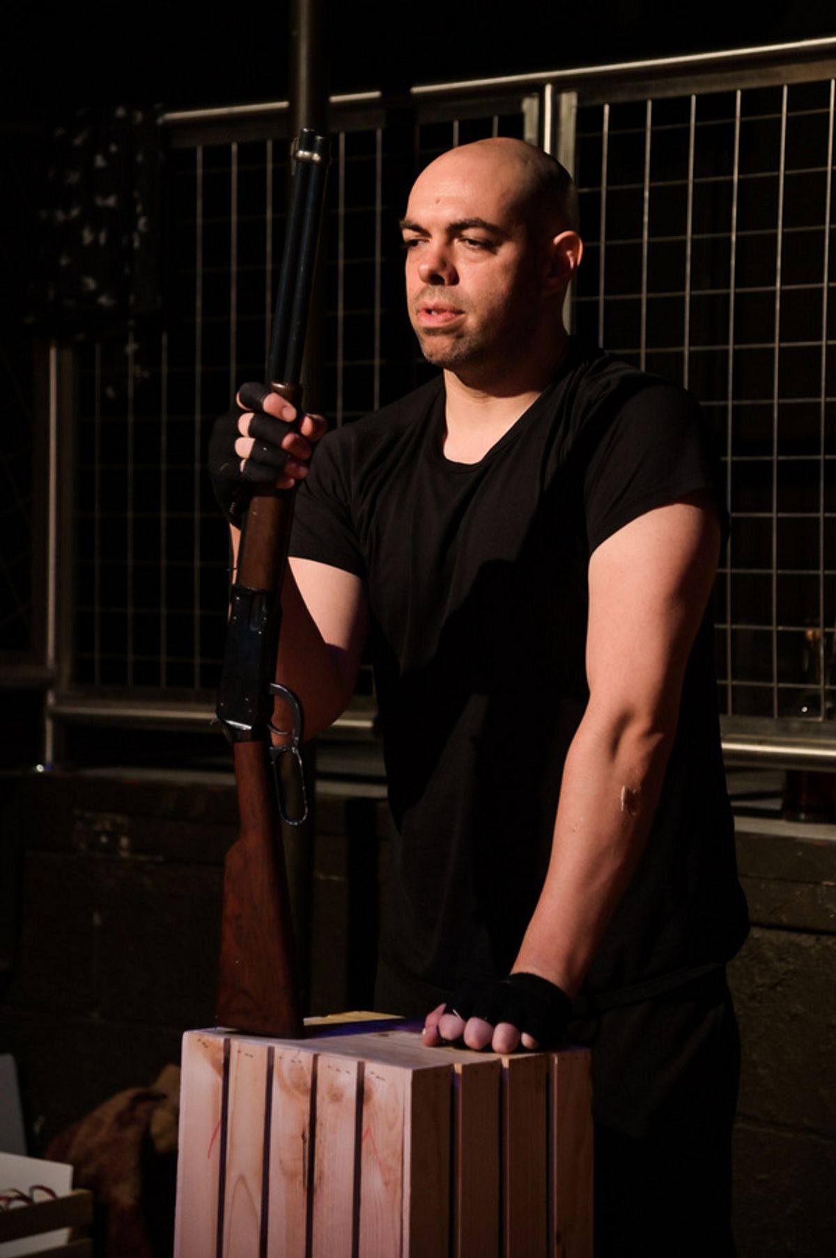 Brandon Walker in The Seeing Place Theater''s ANIMAL FARM.   Photo by Russ Rowland.  www.seeingplacetheater.com/shows/10-animalfarm.html at 