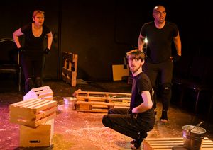 William Ketter, Erin Cronican and Brandon Walker in The Seeing Place Theater''s ANIMAL FARM. Photo by Russ Rowland. www.seeingplacetheater.com/shows/10-animalfarm.html @ BroadwayWorld William Ketter, Erin Cronican and Brandon Walker in The Seeing Place Theater''s ANIMA Photo