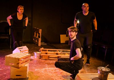 William Ketter, Erin Cronican and Brandon Walker in The Seeing Place Theater''s ANIMA Photo