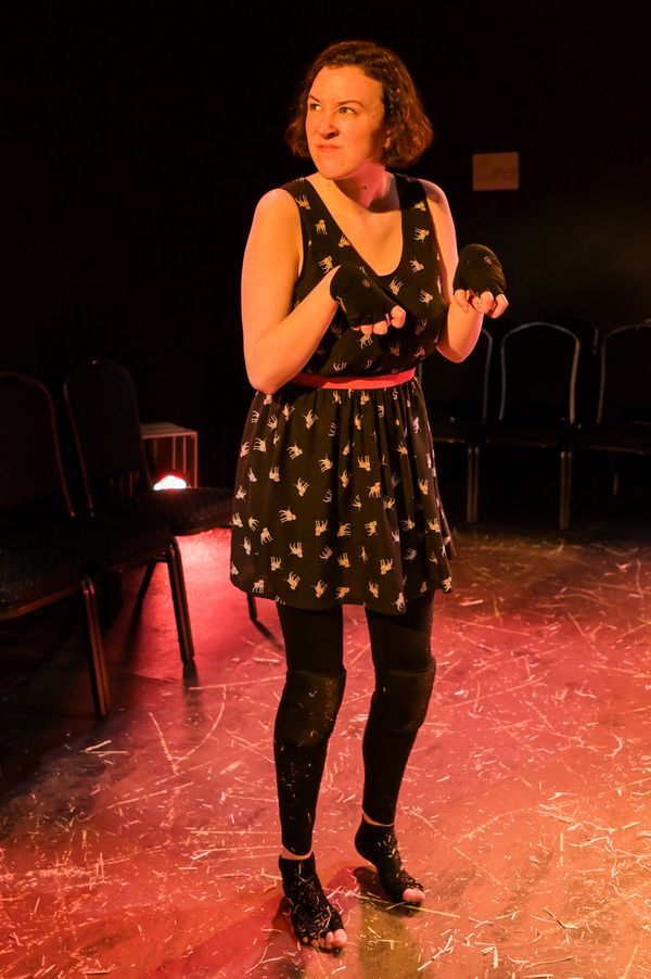 Laura Clare Browne and Brandon Walker in The Seeing Place Theater''s ANIMAL FARM.   P Photo