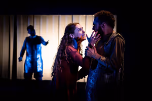 Adam Karim, Phoebe Sparrow and Paul Tinto in Macbeth. Photo by Mark Sepple @ BroadwayWorld Adam Karim, Phoebe Sparrow and Paul Tinto in Macbeth. Photo by Mark Sepple Photo