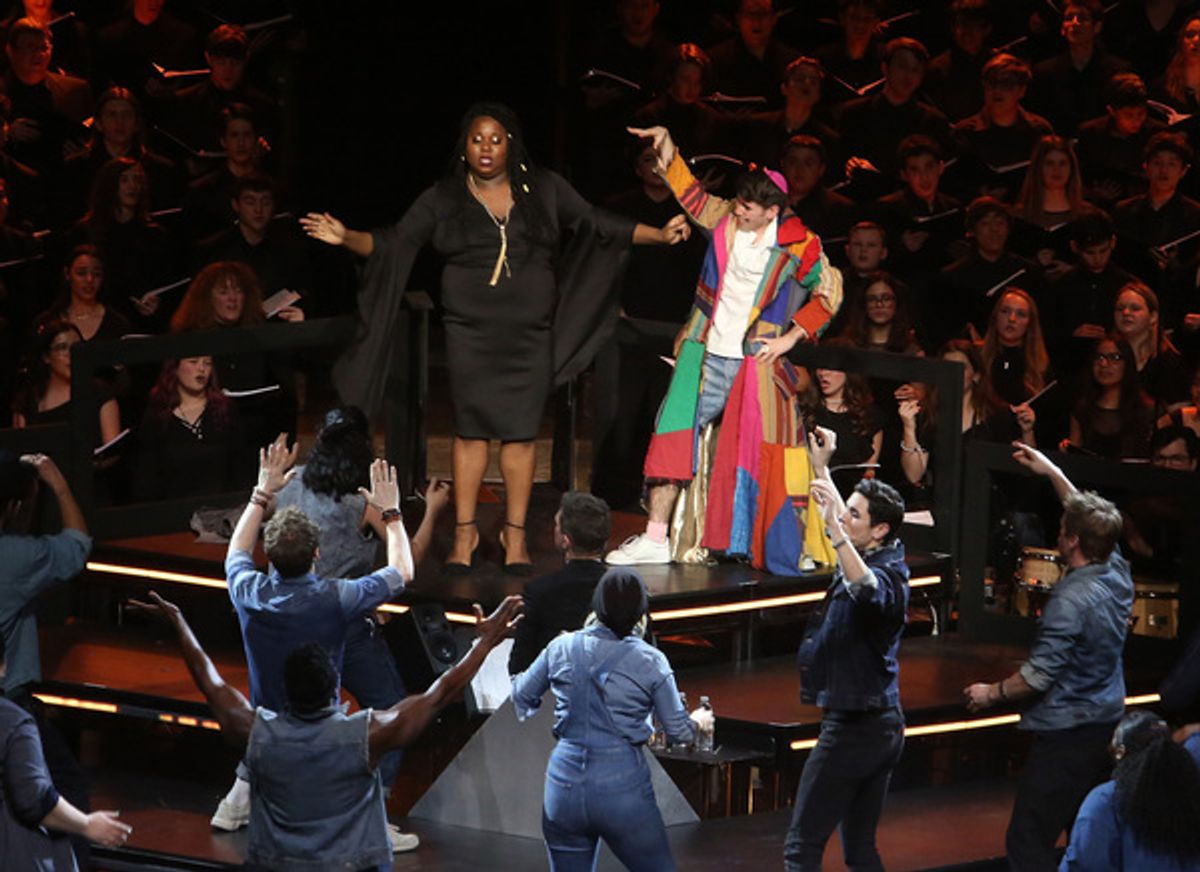 Alex Newell and cast at 