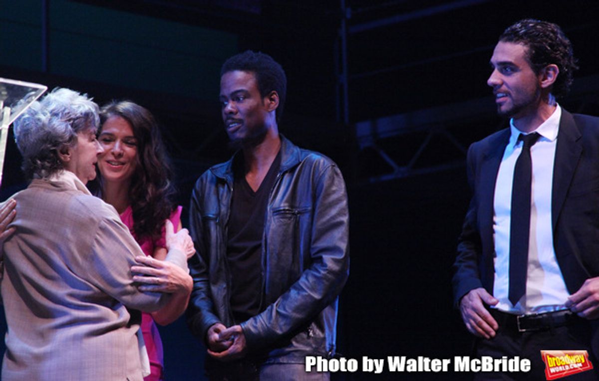 Annabella Sciorra, Zoe Caldwell, Chris Rock & Bobby Cannavale.during the 2001 Theatre World Awards Presentation at the August Wilson Theatre in New York City. at 