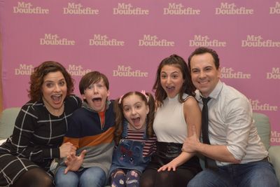 Jenn Gambatese, Jake Ryan Flynn, Avery Sell, Analise Scarpaci and Rob McClure Photo