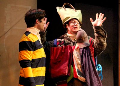 Shane Weikel as Calvin and Matt Takahashi as Mrs. Whatsit Photo