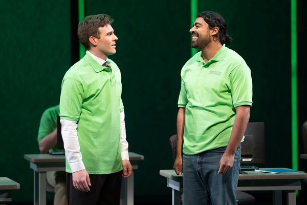 Billy Harrigan Tighe (left) plays Brantley Foster and Gabriel Ruiz is fellow temp Les Photo
