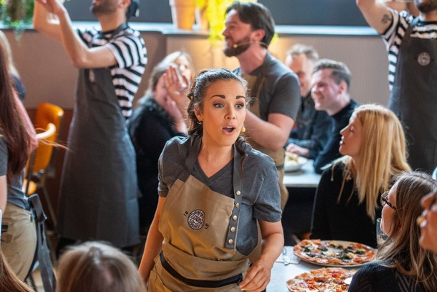 Photo Flash: WAITRESS Cast Members Treat PizzaExpress Customers to Surprise Performance  Image