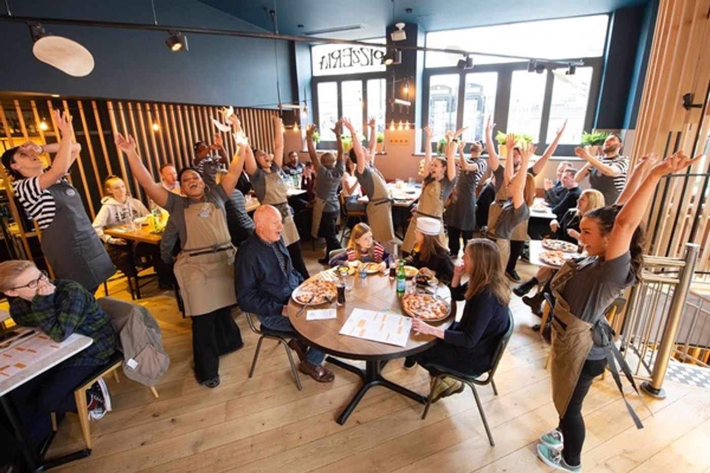 Photo Flash: WAITRESS Cast Members Treat PizzaExpress Customers to Surprise Performance  Image