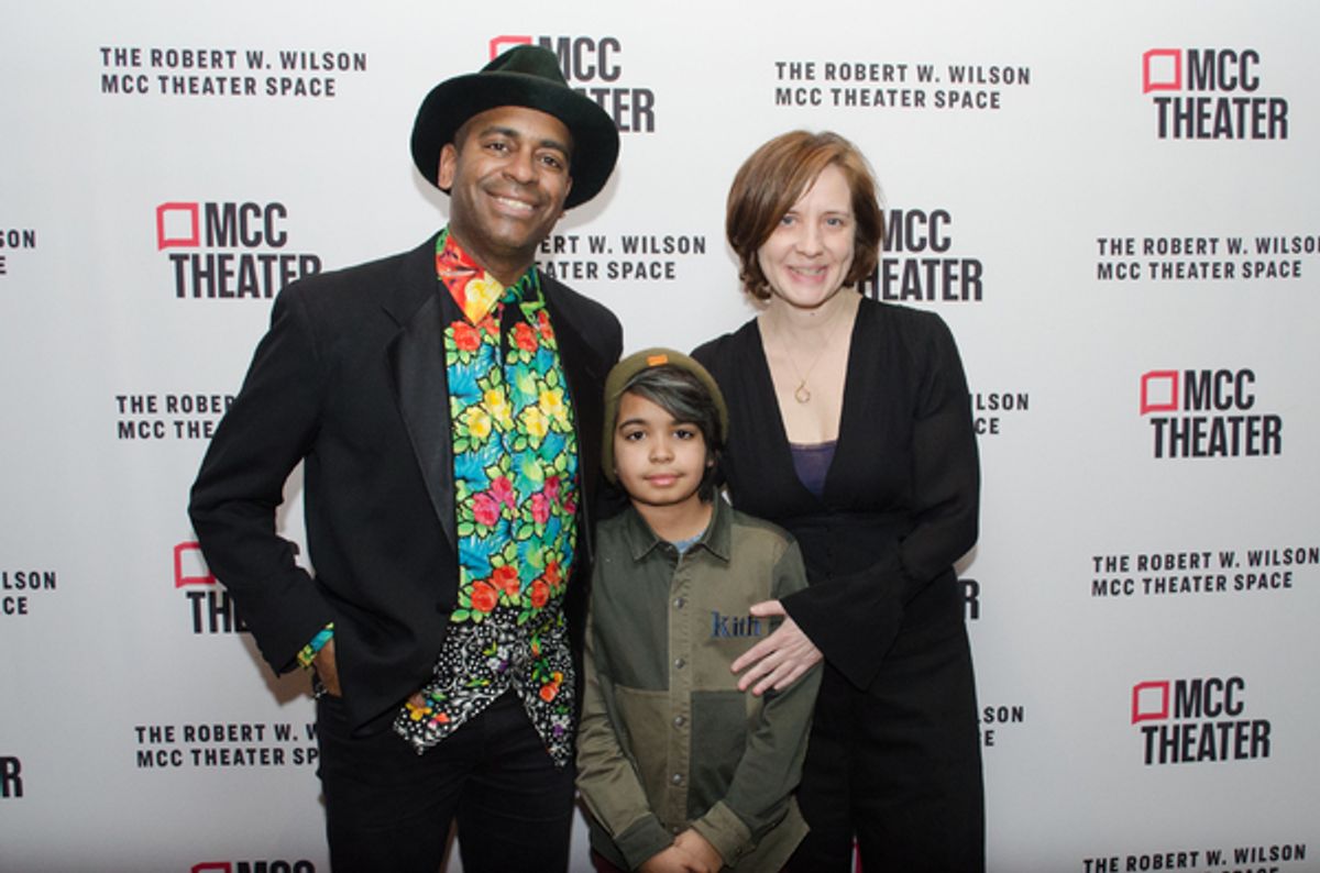 Daniel Breaker, Kate Whoriskey and son Rory  at 