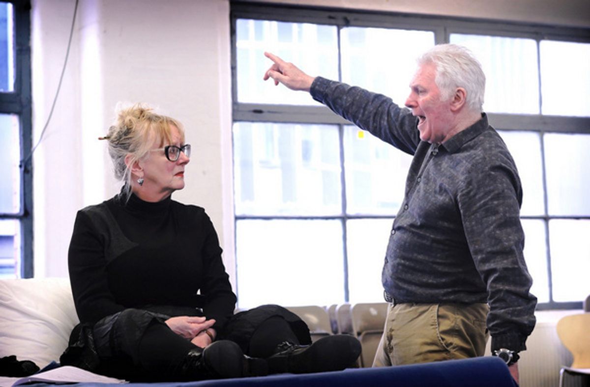 Eithne Browne and John McArdle in rehearsals for Maggie May at 