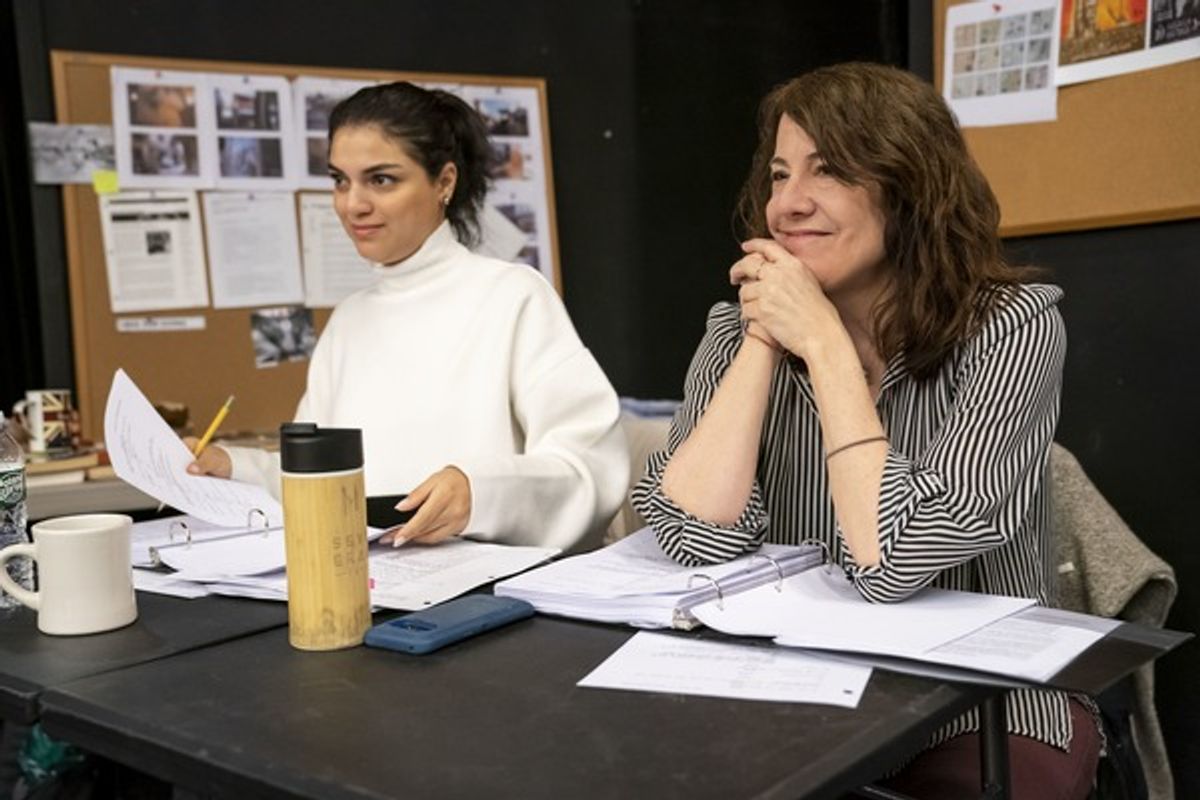 Language Consultant Hayat Abu Samra and Playwright Mona Mansour at 