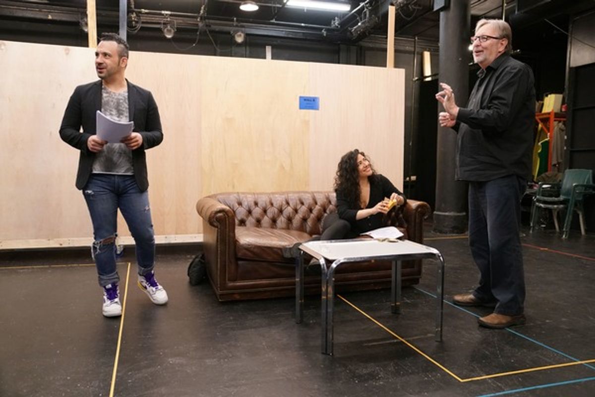 Osh Ghanimah, Nadine Malouf, and director Mark Wing-Davey at 