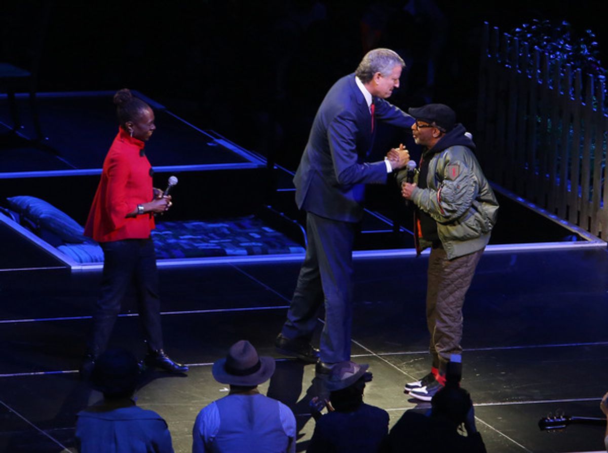 Chirlane McCray, husband NYC Mayor Bill de Blasio and Spike Lee  at 
