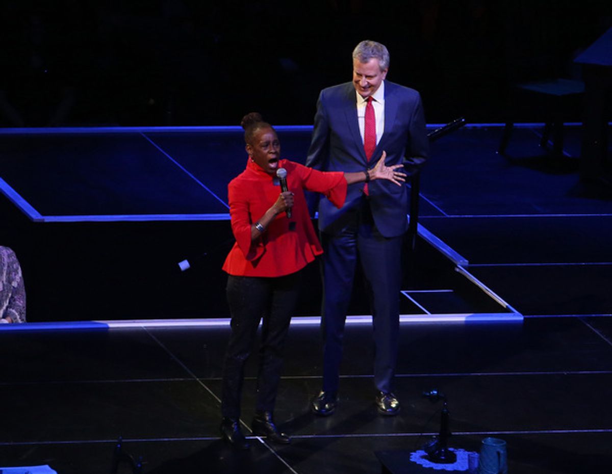 Chirlane McCray and husband NYC Mayor Bill de Blasio  at 