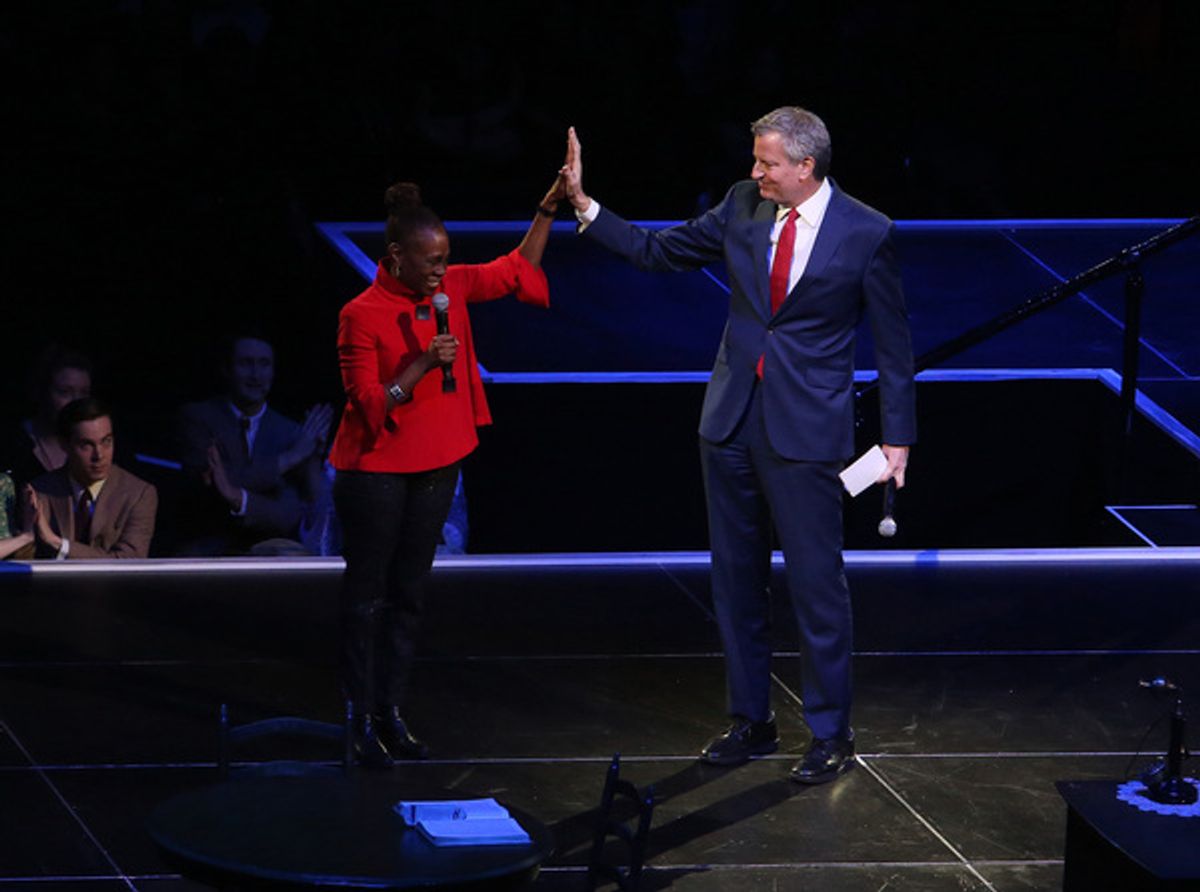Chirlane McCray and husband NYC Mayor Bill de Blasio  at 