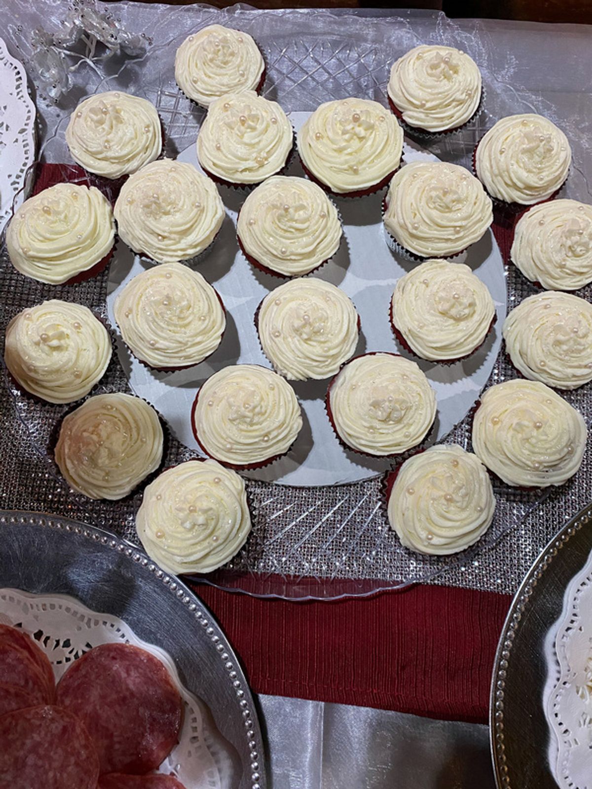 Red Velvet cupcakes with Pearl Accents by Stanley Wayne Mathis at 