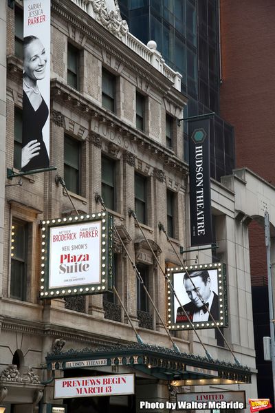 Theatre Marquee for the Neil Simon Play “Plaza Suite” starring Matthew Broderick  Photo