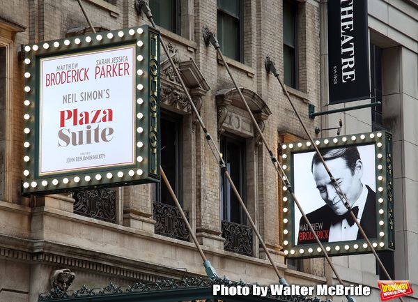 Theatre Marquee for the Neil Simon Play “Plaza Suite” starring Matthew Broderick  Photo