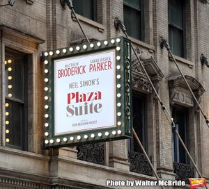 Theatre Marquee for the Neil Simon Play “Plaza Suite” starring Matthew Broderick and Sarah Jessica Parker on March 4, 2020 at the Hudson Theatre in New York City. @ BroadwayWorld Theatre Marquee for the Neil Simon Play “Plaza Suite” starring Matthew Broderick Photo