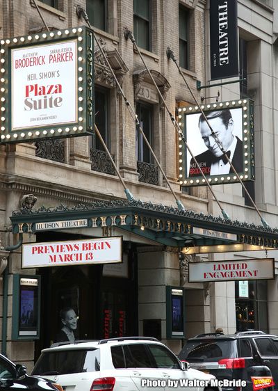 Theatre Marquee for the Neil Simon Play “Plaza Suite” starring Matthew Broderick  Photo