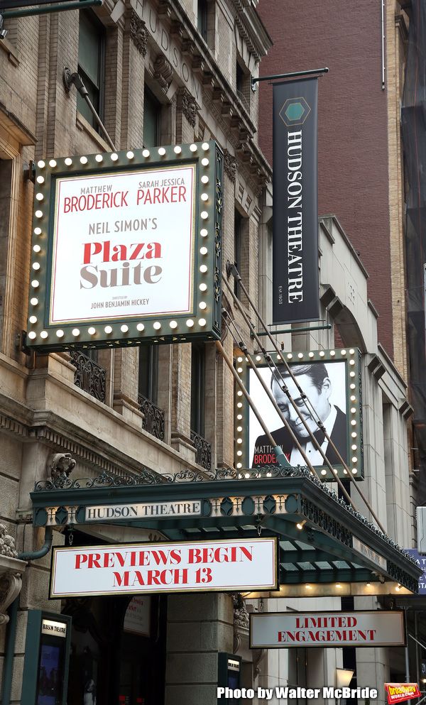 Theatre Marquee for the Neil Simon Play “Plaza Suite” starring Matthew Broderick  Photo