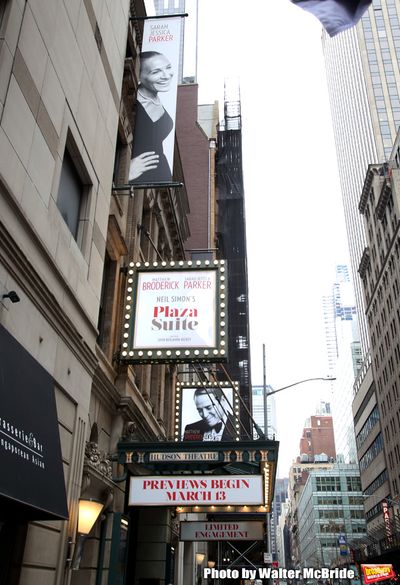 Theatre Marquee for the Neil Simon Play “Plaza Suite” starring Matthew Broderick  Photo