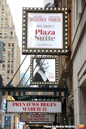 Theatre Marquee for the Neil Simon Play “Plaza Suite” starring Matthew Broderick  Photo