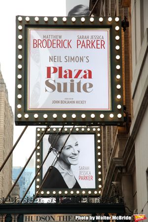 Theatre Marquee for the Neil Simon Play “Plaza Suite” starring Matthew Broderick  Photo