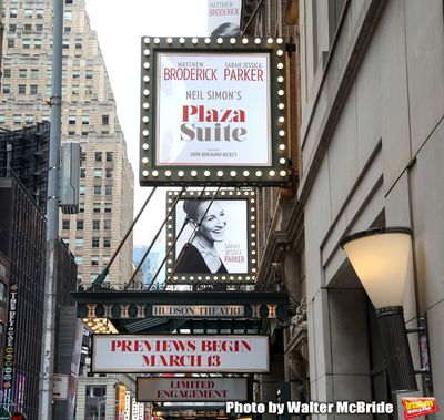 Theatre Marquee for the Neil Simon Play “Plaza Suite” starring Matthew Broderick  Photo