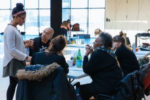 Shamel Pitts, Tyler Thomas, Taibi Magar, Claudia Rankine, and Casey Llewellyn  Photo