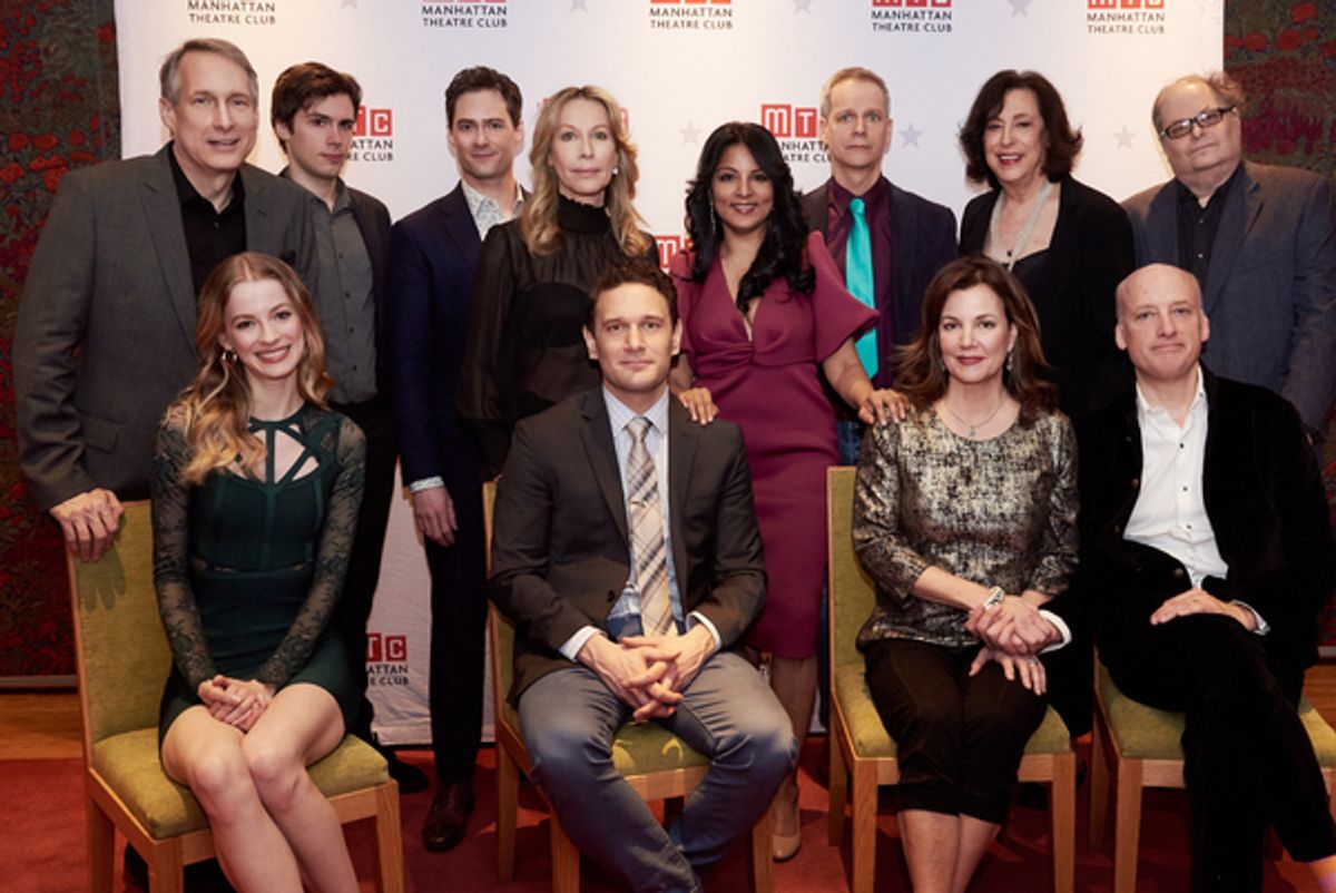Seated: Tess Frazer, Eric William Morris, Margaret Colin, Frank Wood. Standing: Gregg Edelman, Zane Pais, JD Taylor, Ilana Levine, Anna Itty, Patrick Breen, Lynne Meadow, Richard Greenberg 
  at 