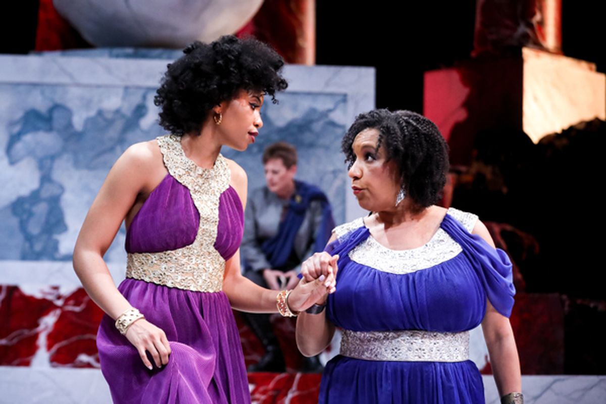 AhDream Smith as Calpurnia and Kathryn Hunter-Williams as Portia
 at 