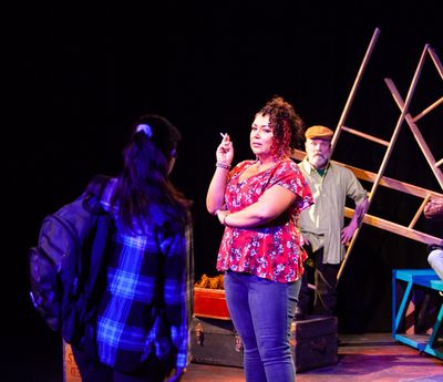 Nicole Paloma Sarro and Roger Lemelin in MISS YOU LIKE HELL at The Wilbury Theatre Gr Photo