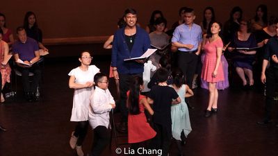 Vishal Vaidya with NAAP Kids ? current students of NAAP?s P.S. 124 Theatre Club and t Photo